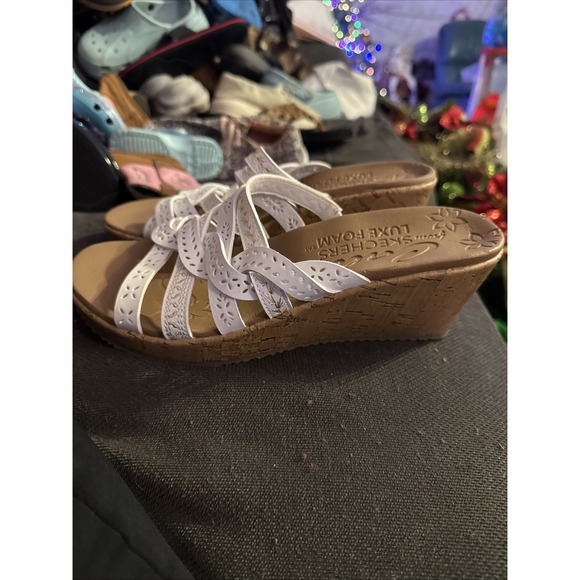 Skechers Women's Beverlee Strapped Sandals White Size 9 - Picture 4 of 12